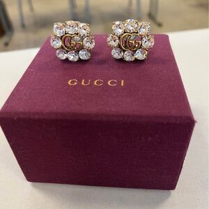 Gucci Crystal Double G Earrings